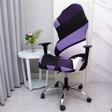 Load image into Gallery viewer, Office Computer Gaming Chair Covers Stretch Spandex Armchair Gamer Seat Cover Printed Household Racing Desk Rotating Slipcovers Soft Fit Universal Desk Rotating Chair Slipcovers, Removable Washable Anti-Dust Spandex Chair Protector Cover With Zipper