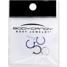 Load image into Gallery viewer, 20G 5/16 Pack Set of 4 Assorted Stainless Steel Nose Hoop Rings