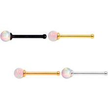 将图片加载到图库查看器,White 2.5mm Synthetic Opal Ball Anodized Nose Screw 4 Pack Set