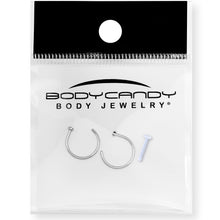 Load image into Gallery viewer, 20G 3/8" Pack of 2 Stainless Steel Nose Hoop Rings