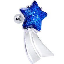 将图片加载到图库查看器,16G 1/4 Blue Gem Star Comet Tragus Cartilage Earring