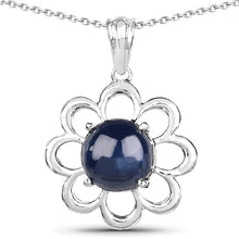 Load image into Gallery viewer, 4.65 Carat Genuine Blue Sapphire .925 Sterling Silver Pendant