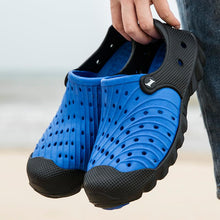 将图片加载到图库查看器,Outdoor Men Sandals Summer Hole Shoes Rubber Clogs Men Garden Shoes Black Beach Sandals Slippers Breathable Lightweight Sandals Unisex Beach Quick Drying Sandals Couple Outdoor Slippers