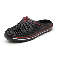 将图片加载到图库查看器,Outdoor Men Sandals Summer Hole Shoes Rubber Clogs Men Garden Shoes Black Beach Sandals Slippers Breathable Lightweight Sandals Unisex Beach Quick Drying Sandals Couple Outdoor Slippers