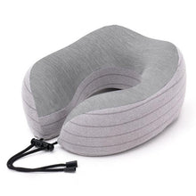 将图片加载到图库查看器,Outdoor Neck Support Pillow Headrest Travel Folding Slow Rebound Journey Trip Cushion Memory Foam Travel Pillow Neck Pillow, Ideal for Airplane Travel Comfortable Lightweight Improved Support Design Machine Washable Cover Must Have Travel Accessories