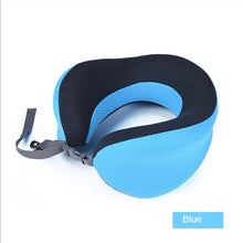 将图片加载到图库查看器,Outdoor Neck Support Pillow Headrest Travel Folding Slow Rebound Journey Trip Cushion Memory Foam Travel Pillow Neck Pillow, Ideal for Airplane Travel Comfortable Lightweight Improved Support Design Machine Washable Cover Must Have Travel Accessories