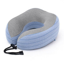 将图片加载到图库查看器,Outdoor Neck Support Pillow Headrest Travel Folding Slow Rebound Journey Trip Cushion Memory Foam Travel Pillow Neck Pillow, Ideal for Airplane Travel Comfortable Lightweight Improved Support Design Machine Washable Cover Must Have Travel Accessories