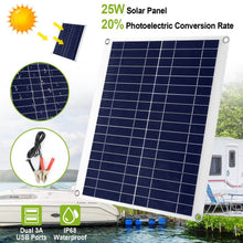 Load image into Gallery viewer, Outdoor Solar Panel 12V 25W Car Battery Charger