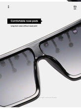 Load image into Gallery viewer, Oversize Square Crystal Sunglasses, Flat Top Oversized Sunglasses In Different Shades New Sun Wear Crystal Diamond Luxury Style Shades