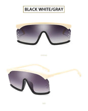 将图片加载到图库查看器,Oversized Shield Sunglasses for Women Men Square Rimless Fashion Shades Sunglasses For Women & Men Elegant Shades For Women Popular Oversized Festival Trendy Sunglasses For Men & Women