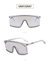 将图片加载到图库查看器,Oversized Shield Sunglasses for Women Men Square Rimless Fashion Shades Sunglasses For Women & Men Elegant Shades For Women Popular Oversized Festival Trendy Sunglasses For Men & Women