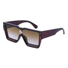 Load image into Gallery viewer, Oversized Square Shape Sunglasses For Women & Men New Luxury Design Sun Glasses For Female New Fashionable Large Frame Silver Mirror Eyewear