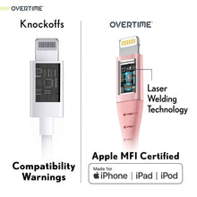 Load image into Gallery viewer, Overtime Apple MFi Certified iPhone Charger 6ft Long Nylon Braided Lightning Cable