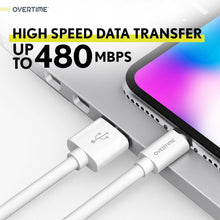 将图片加载到图库查看器,Overtime Apple MFI Certified Lightning to USB Cable, iPhone Charger and Sync Cable 4Ft White