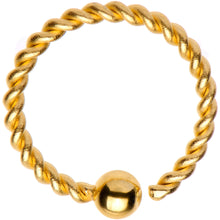 Load image into Gallery viewer, 16G 3/8" Gold Tone IP So Twisted Captive Style Seamless Ring