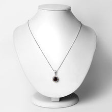 Load image into Gallery viewer, 2.32 Carat Genuine Garnet and White Diamond 14K Yellow Gold with .925 Sterling Silver Pendant