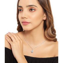 Load image into Gallery viewer, 2.32 Carat Genuine Swiss Blue Topaz and White Diamond 14K Yellow Gold with .925 Sterling Silver Pendant