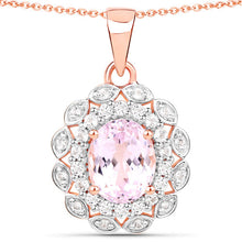 将图片加载到图库查看器,4.26 Carat Genuine Kunzite and White Topaz .925 Sterling Silver Pendant