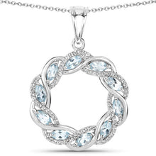 将图片加载到图库查看器,1.93 Carat Genuine Blue Topaz and White Topaz .925 Sterling Silver Pendant