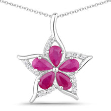 Load image into Gallery viewer, 1.37 Carat Genuine Ruby and White Zircon .925 Sterling Silver Pendant