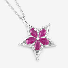 Load image into Gallery viewer, 1.37 Carat Genuine Ruby and White Zircon .925 Sterling Silver Pendant