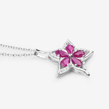 Load image into Gallery viewer, 1.37 Carat Genuine Ruby and White Zircon .925 Sterling Silver Pendant