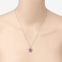 Load image into Gallery viewer, 1.37 Carat Genuine Ruby and White Zircon .925 Sterling Silver Pendant