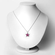 Load image into Gallery viewer, 1.37 Carat Genuine Ruby and White Zircon .925 Sterling Silver Pendant
