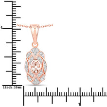 Load image into Gallery viewer, 0.52 Carat Genuine Morganite and White Topaz .925 Sterling Silver Pendant