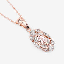 Load image into Gallery viewer, 0.52 Carat Genuine Morganite and White Topaz .925 Sterling Silver Pendant