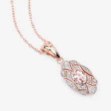 Load image into Gallery viewer, 0.52 Carat Genuine Morganite and White Topaz .925 Sterling Silver Pendant