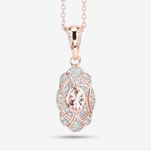 Load image into Gallery viewer, 0.52 Carat Genuine Morganite and White Topaz .925 Sterling Silver Pendant