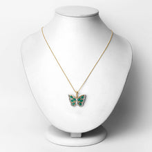 Load image into Gallery viewer, 1.91 Carat Genuine Emerald and White Zircon .925 Sterling Silver Pendant