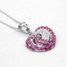 Load image into Gallery viewer, 2.65 Carat Genuine Ruby and White Sapphire .925 Sterling Silver Pendant