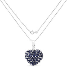 Load image into Gallery viewer, 7.26 Carat Genuine Blue Sapphire .925 Sterling Silver Pendant