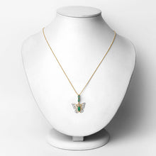 Load image into Gallery viewer, 0.72 Carat Genuine Emerald and White Zircon .925 Sterling Silver Pendant