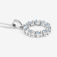 Load image into Gallery viewer, 1.10 Carat Genuine Aquamarine and White Topaz .925 Sterling Silver Pendant