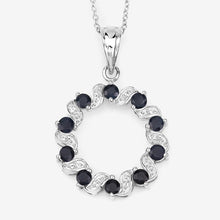Load image into Gallery viewer, 1.30 Carat Genuine Blue Sapphire and White Topaz .925 Sterling Silver Pendant