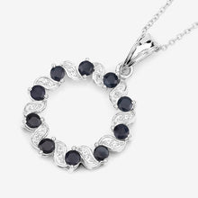 Load image into Gallery viewer, 1.30 Carat Genuine Blue Sapphire and White Topaz .925 Sterling Silver Pendant