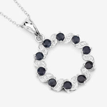 Load image into Gallery viewer, 1.30 Carat Genuine Blue Sapphire and White Topaz .925 Sterling Silver Pendant