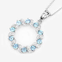Load image into Gallery viewer, 1.30 Carat Genuine Swiss Blue Topaz and White Topaz .925 Sterling Silver Pendant