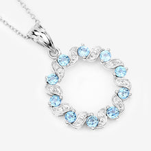 Load image into Gallery viewer, 1.30 Carat Genuine Swiss Blue Topaz and White Topaz .925 Sterling Silver Pendant