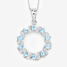 Load image into Gallery viewer, 1.30 Carat Genuine Swiss Blue Topaz and White Topaz .925 Sterling Silver Pendant