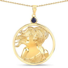 将图片加载到图库查看器,0.27 Carat Genuine Blue Sapphire .925 Sterling Silver Pendant