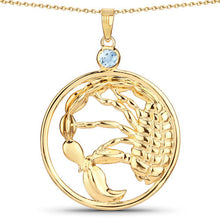 Load image into Gallery viewer, 0.32 Carat Genuine Blue Topaz .925 Sterling Silver Pendant