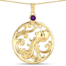 Load image into Gallery viewer, 0.24 Carat Genuine Amethyst .925 Sterling Silver Pendant