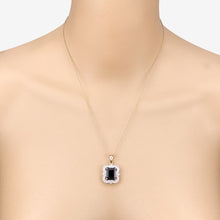 Load image into Gallery viewer, 4.07 Carat Genuine Iolite and White Diamond 14K Yellow Gold Pendant