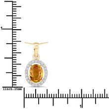 Load image into Gallery viewer, 1.78 Carat Genuine Yellow Sapphire and White Diamond 14K Yellow Gold Pendant