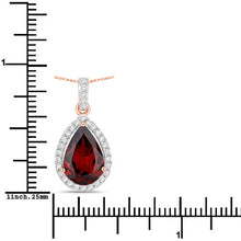 Load image into Gallery viewer, 3.29 Carat Genuine Rhodolite and White Diamond 14K Rose Gold Pendant