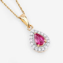 Load image into Gallery viewer, 1.03 Carat Genuine Ruby and White Diamond 14K Yellow Gold Pendant